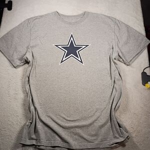 Dallas Cowboys Authentic Logo T-Shirt XL Gray NFL Football Fan Tee